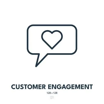 Customer Engagement Icon. User, Client, Consumer. Editable Stroke Stock Illustration
