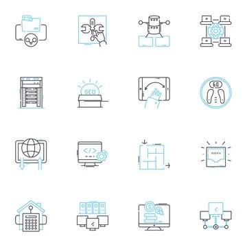 Customer engagement linear icons set. Feedback, Loyalty, Communication Illustrazione stock
