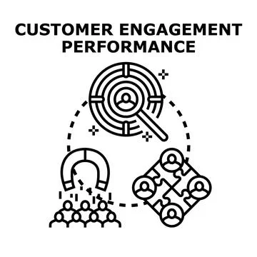 Customer engagement performance analysis and strategy planning Stock Illustration