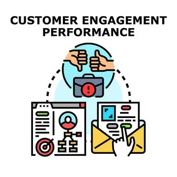 Customer engagement performance vector concept illustration 库存插图