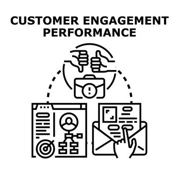 Customer engagement performance vector concept illustration Stock Illustration