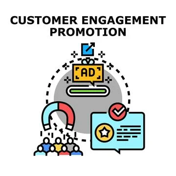 Customer engagement promotion vector concept illustration Stock Illustration