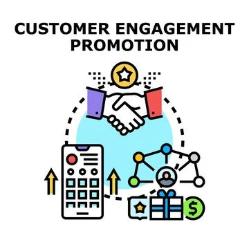 Customer engagement promotion vector concept illustration Stock Illustration