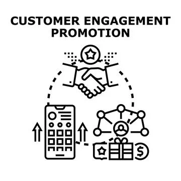 Customer engagement promotion vector concept illustration Stock Illustration