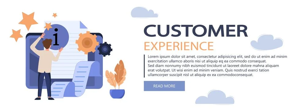 Customer experience abstract concept vector banner Stock Illustration