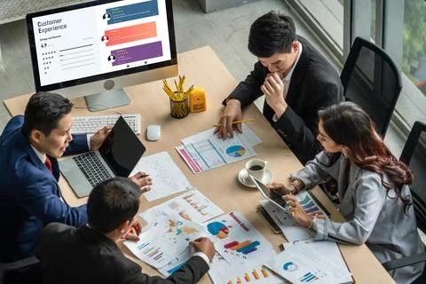 Customer experience and review analysis by modish computer software Stock Photos