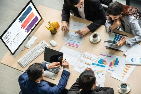 Customer experience and review analysis by modish computer software Foto stock