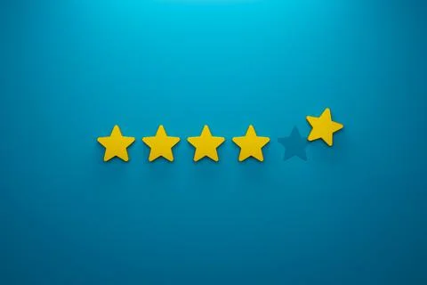 Customer experience and satisfaction concept. Icon five star excellent rating Stock Illustration