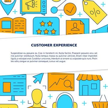 Customer experience banner with place for text Stock Illustration