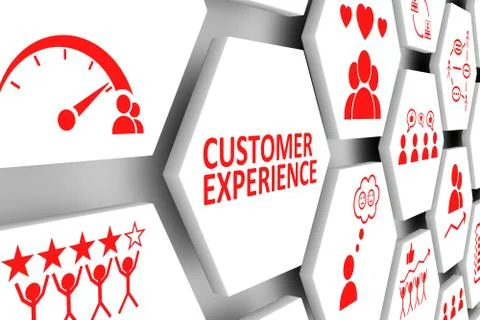 CUSTOMER EXPERIENCE concept cell background 3d illustration Stock Illustration