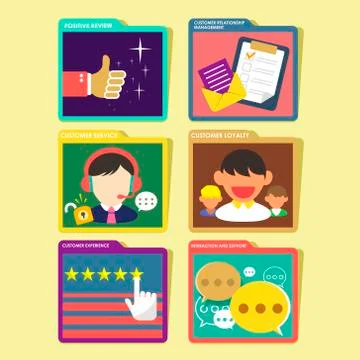 Customer experience concept in flat design Stock Illustration
