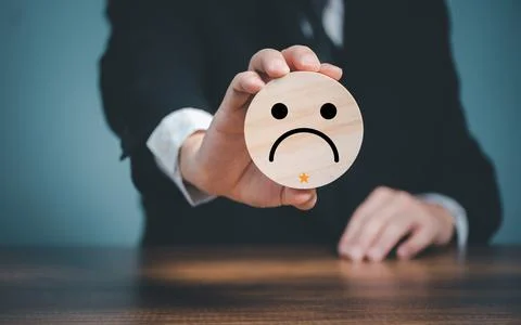 Customer Experience dissatisfied Concept, bad service dislike bad quality Stock Photos