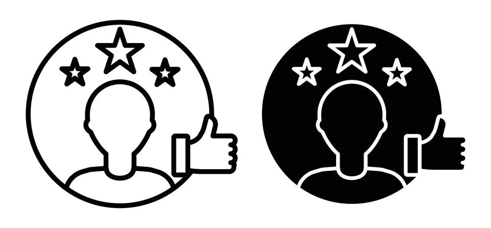 Customer experience icon Outline flat Icon Stock Illustration