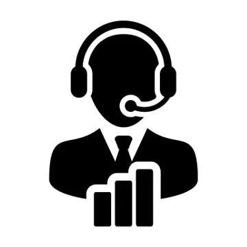 Customer experience icon vector male data support service person profile avat Illustrazione stock