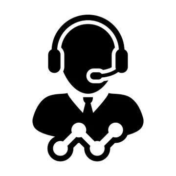 Customer experience icon vector male data support service person profile avatar Illustrazione stock