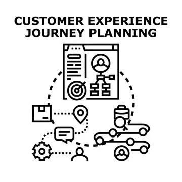 Customer experience journey planning mapping process Stock Illustration