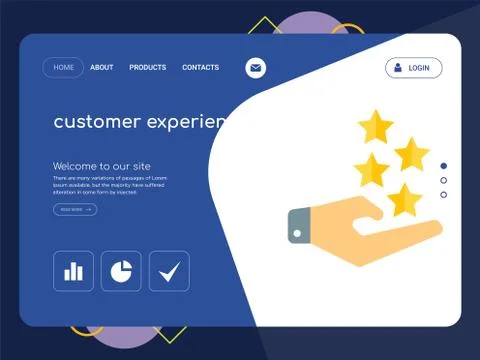 Customer experience Landing page website template design Free Stock Illustration