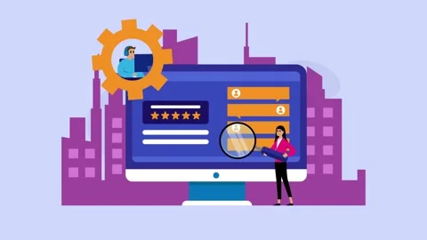 Customer Experience Management and Online Rating Analysis with Support Agen.. Video stock 337954614