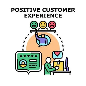 Customer experience management, feedback, service, and satisfaction rating Stock Illustration