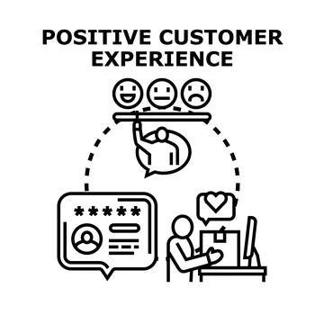 Customer experience management, feedback, service, and satisfaction rating Stock Illustration
