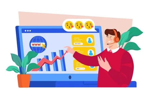 Customer experience manager improving the overall customer experience by mo.. Stock Illustration