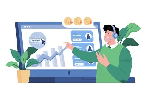 Customer experience manager improving the overall customer experience by mo.. Stock Illustration