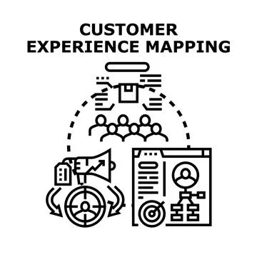 Customer experience mapping process for business strategy Stock Illustration