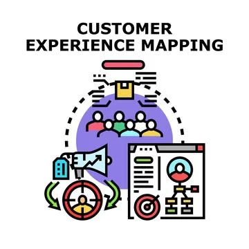 Customer experience mapping process for business strategy Stock Illustration