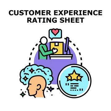 Customer experience measuring satisfaction rating concept Stock Illustration