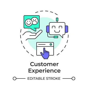 Customer experience multi color concept icon Stock Illustration