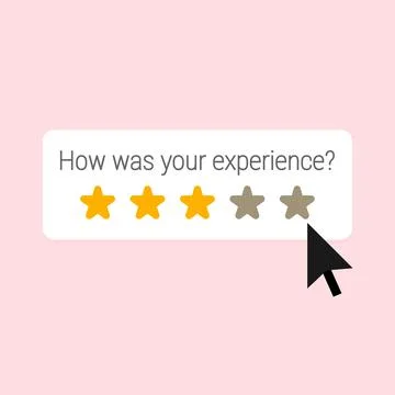 Customer experience rating with a black mouse cursor Stock Illustration