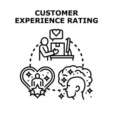Customer experience rating concept analyzing client feedback Stock Illustration