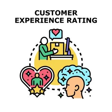 Customer experience rating concept analyzing client feedback Stock Illustration