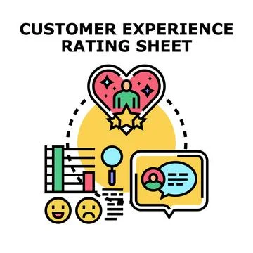 Customer experience rating sheet concept vector Stock Illustration