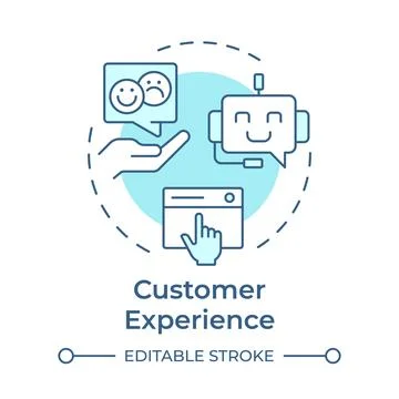 Customer experience soft blue concept icon Stock Illustration