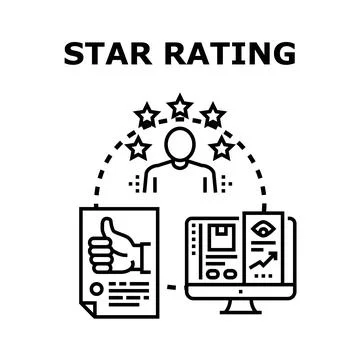 Customer experience star rating concept with user feedback Stock Illustration
