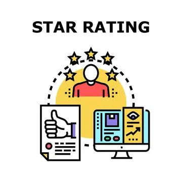 Customer experience star rating concept with user feedback Stock Illustration