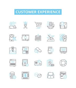 Customer experience vector line icons set. Customers, Experience, Optimization Stockillustratie