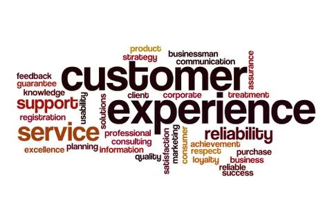 Customer experience word cloud concept Stock Illustration