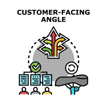 Customer facing angle offering multiple business directions Stock Illustration