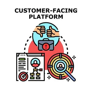 Customer facing platform developing business strategy researching user expe.. Stock Illustration