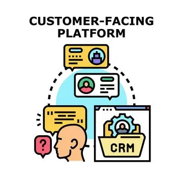 Customer facing platform managing business relations Stock Illustration
