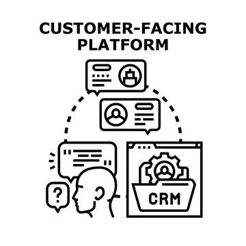 Customer facing platform managing business relations Stock Illustration