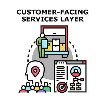 Customer facing services layer strategy and delivery Stock Illustration