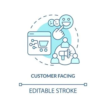 Customer facing turquoise concept icon 스톡 일러스트