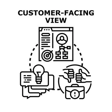 Customer facing view analyzing feedback and strategy 스톡 일러스트