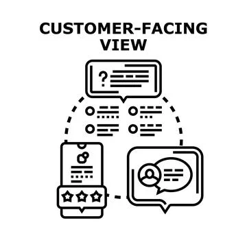 Customer facing view concept presenting user experience and feedback 库存插图