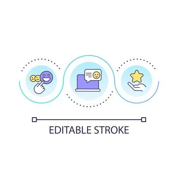 Customer feedback about product loop concept icon Stock Illustration