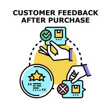 Customer feedback after online purchase and service rating Stock Illustration