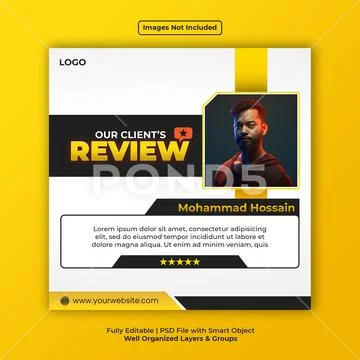 Customer feedback amp review post template PSD Template